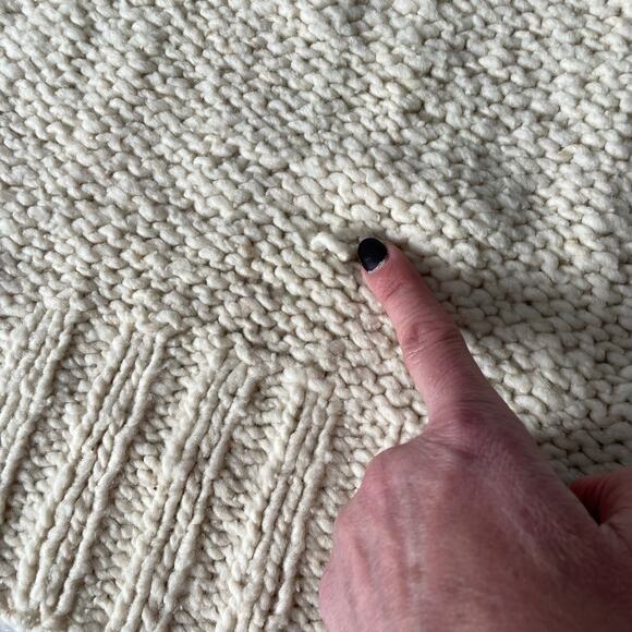 Carraig Donn Sweater Irish Hand Knit Wool Cardigan Women Large Cream Beige READ - Picture 15 of 16